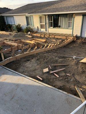 New walkways and driveway