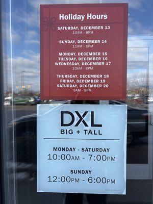 Holiday extended hours