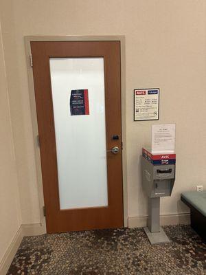 Avis rental office inside Westin hotel