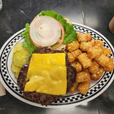 Tater Tots subbed for Fries at no extra charge. Yay!!