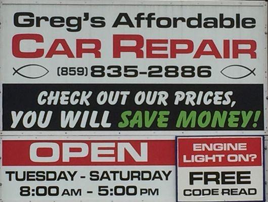 Greg's Affordable Car Repair