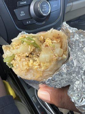 Veggie Burrito. Couldn't wait. I had to dig in.