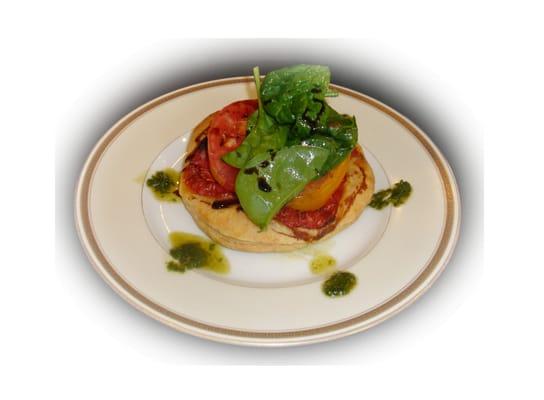 Individual Heirloom Tomato Tarts with Basil Vinaigrette