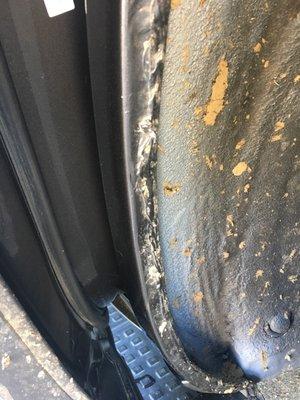 Bad welding bondo job on door. Horrible!