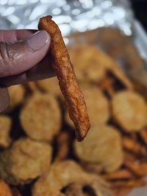 Sweet potato fries were oily.