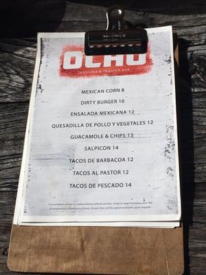 The menu