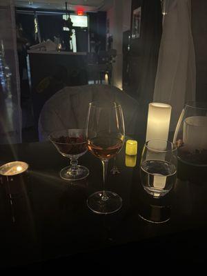 Glass of Rosé (very well-balanced, perfect for those who like sweet and those who like not too sweet)