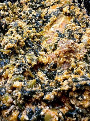 Egusi with beef & chicken