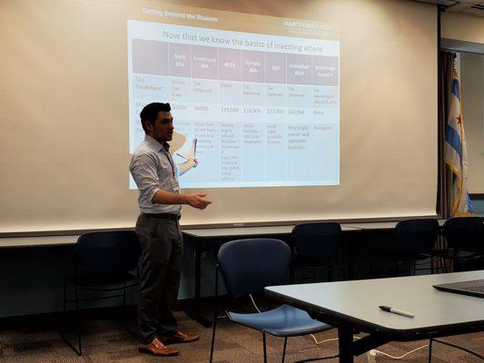 Richard speaking on personal and business investment vehicles