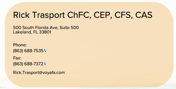 Rick Trasport ChFC, CEP, CFS, CAS