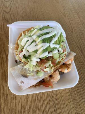 Tacos de camarón a la plancha