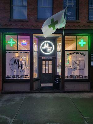 In front of the new Downtown Location!