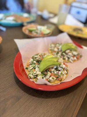 The ceviche 2 Tostada De Ceviche was an absolute banger!! The fish was fresh and perfectly spicy!! YUMMMMMM