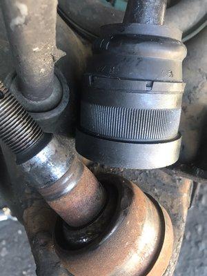 Bad ball joint, about to colapse , safety issues, lack of maintenance .