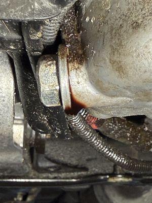 Drippy oil drain plug from MINI of Fairfield service after oil change!