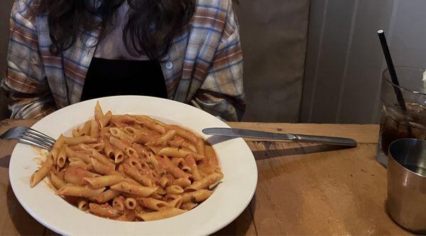 dumb f^***cking metal cup and tasteless pasta penne, alla, vodka