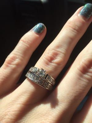 The beauty I got to take home. Obsessed with my ring! And beyond satisfied with the work!