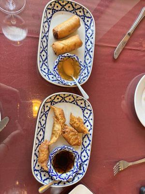 veggie spring rolls & veggie dumplings