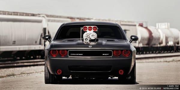 "I Dare You" - A Dodge Challenger Supercharged is nothing to be messed with, Red Halo Rings Headlights - #ShopPMLIT