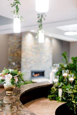 The elegant lobby is available for receptions and cocktail hours.