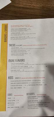 One side of the menu