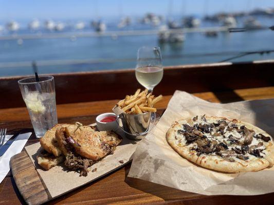 BBQ Short Rib Grilled Cheese + Mushies Pizza
