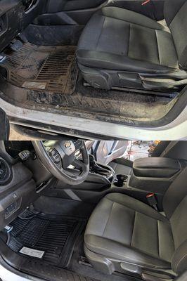 Before and after pic set of a commercial fleet vehicle