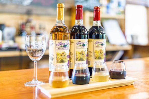 Try our wines by purchasing a flight of four to try.
