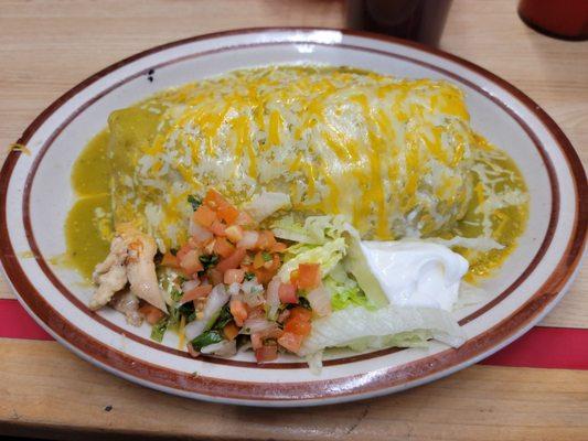 Wet burrito Green Sauce.