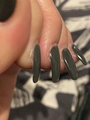 Acrylic on cuticles looks nasty as it's growing out