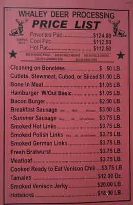 WHALEY DEER PROCESSING