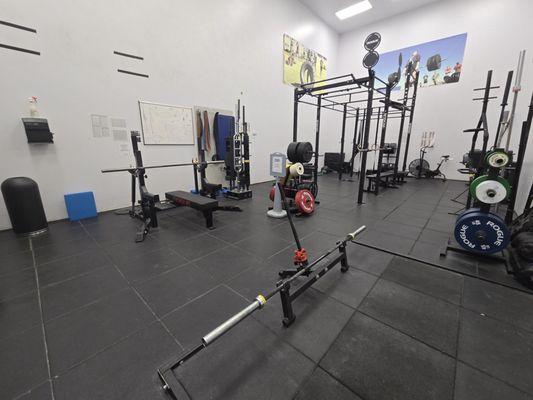 The Pit, dumbbell & kettlebell racks not pictured (behind me)