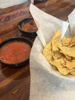 Chips and salsa- maybe whole grain chips? Good though!