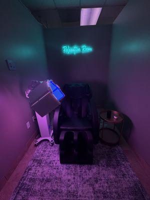 NEW Relaxation Room with Rejuvenating Wellness Facial and massage chair!