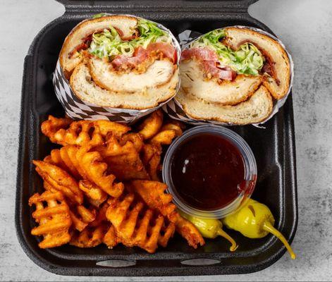 Chicken Club with Waffle Fries