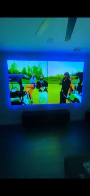 Video Wall: ( 4 TVs ) 65 inch + Led Lights + Flat Mount