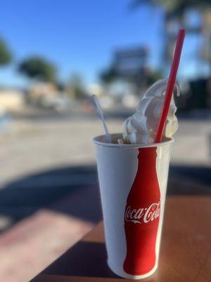 Cooled off at 90 degrees today with the Best ROOT BEER FLOAT ever!!! The Soft Serve makes this an Awesome Experience!!! Made with