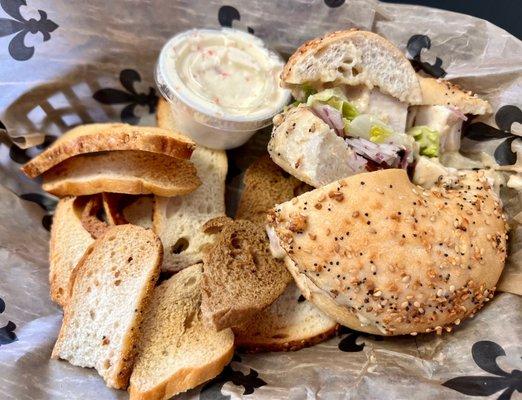 The Soho Bagel Sandwich with a Side of Bagel Chips