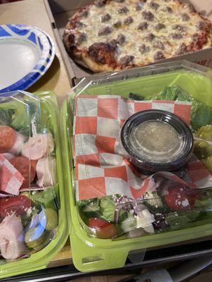 Chef salad and Greek salad