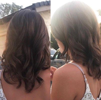 The haircut, color and style she did for me before an event