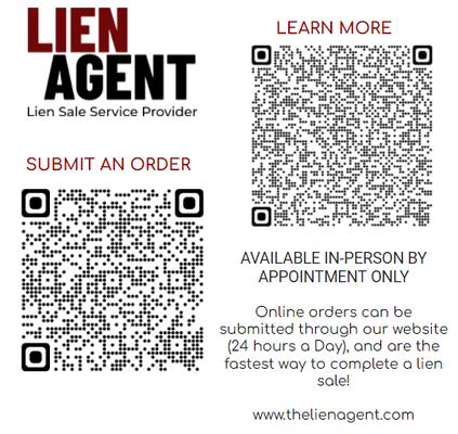 Available in-person by Appointment only. Online orders can be submitted through our website (24 hours a Day).