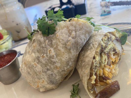 Breakfast burrito w/ sausage...