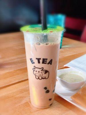 Hokkaido Milk Tea w/ Boba and Pudding