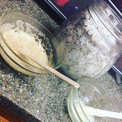 Handmade preservative free foot soak, sugar scrub, and body butter. The foot soak and sugar scrub are made on site, with love.