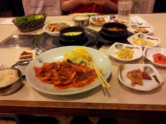 My friend had the samgyeopsal and the lady was grilling it(can't see it in the picture though, sorry).