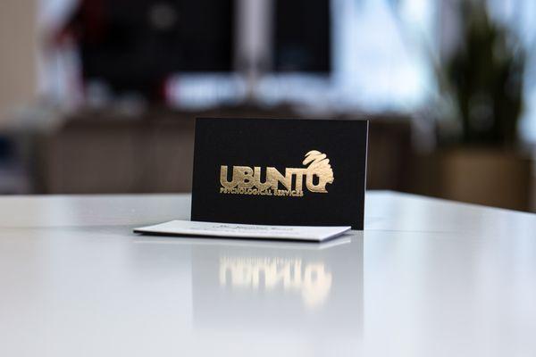 Thick paper cards with hotstamping and black letterpress printing