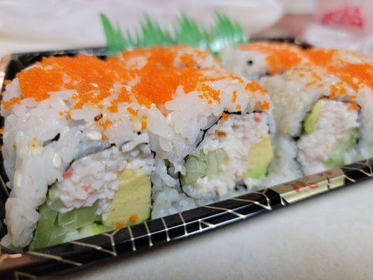 Super California Roll - crab, cucumber, masago, avocado