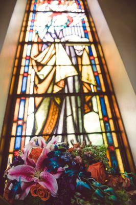 At the church before the ceremony