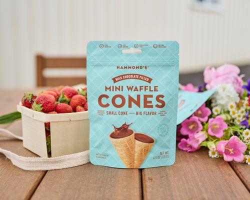 Milk Chocolate Mini Waffle Cones