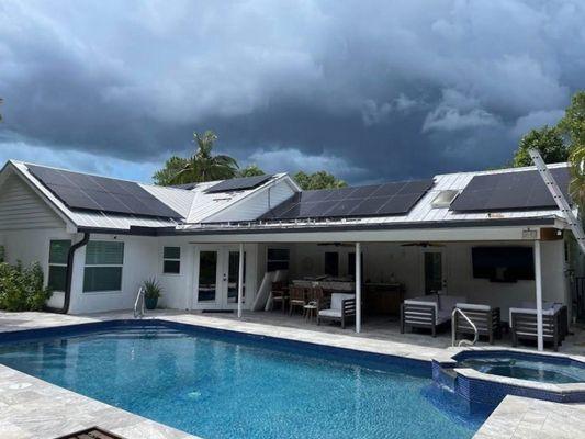 Another beautiful Solar Electric install in Cape Coral, FL. They will be ready with Battery backup for any storm.